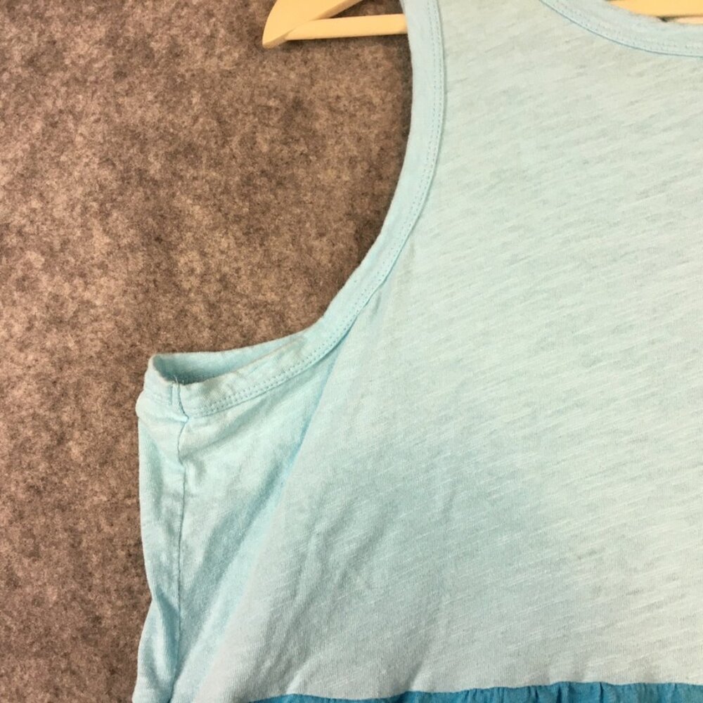 Terra Sky Dress 1X 16W 18W Blue Colorblock Tiered Pockets Tank Sleeveless Swing - Picture 4 of 13